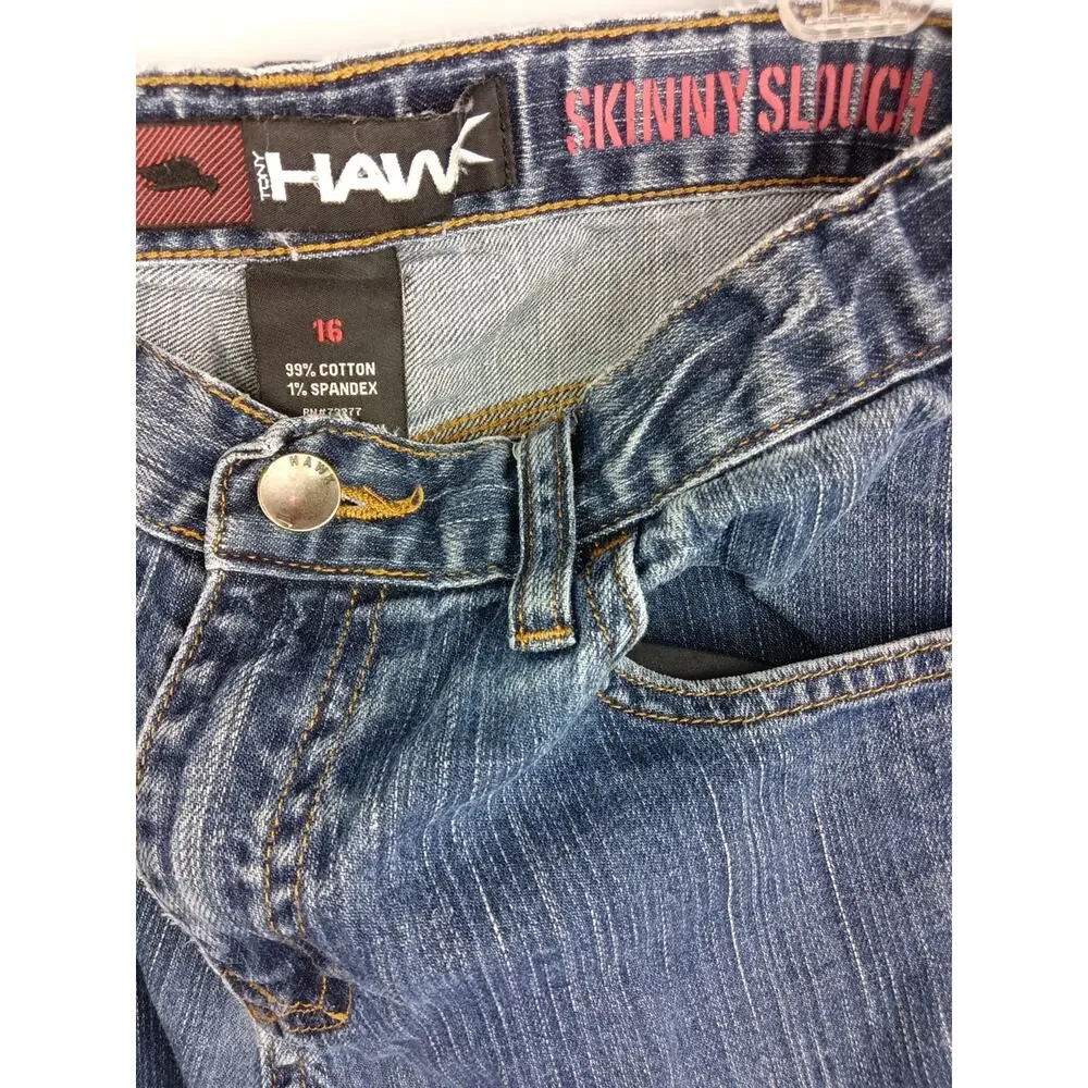 Tony Hawk Dark Wash Blue Young Men's Boys Straight-Leg Jeans 16